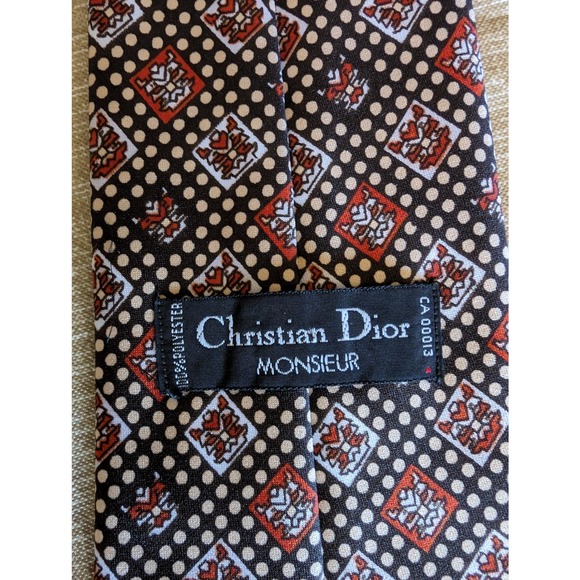 Vintage Christian Dior monsieur lot of 3 ties 2 silk 1 polyester made in USA - Picture 2 of 9